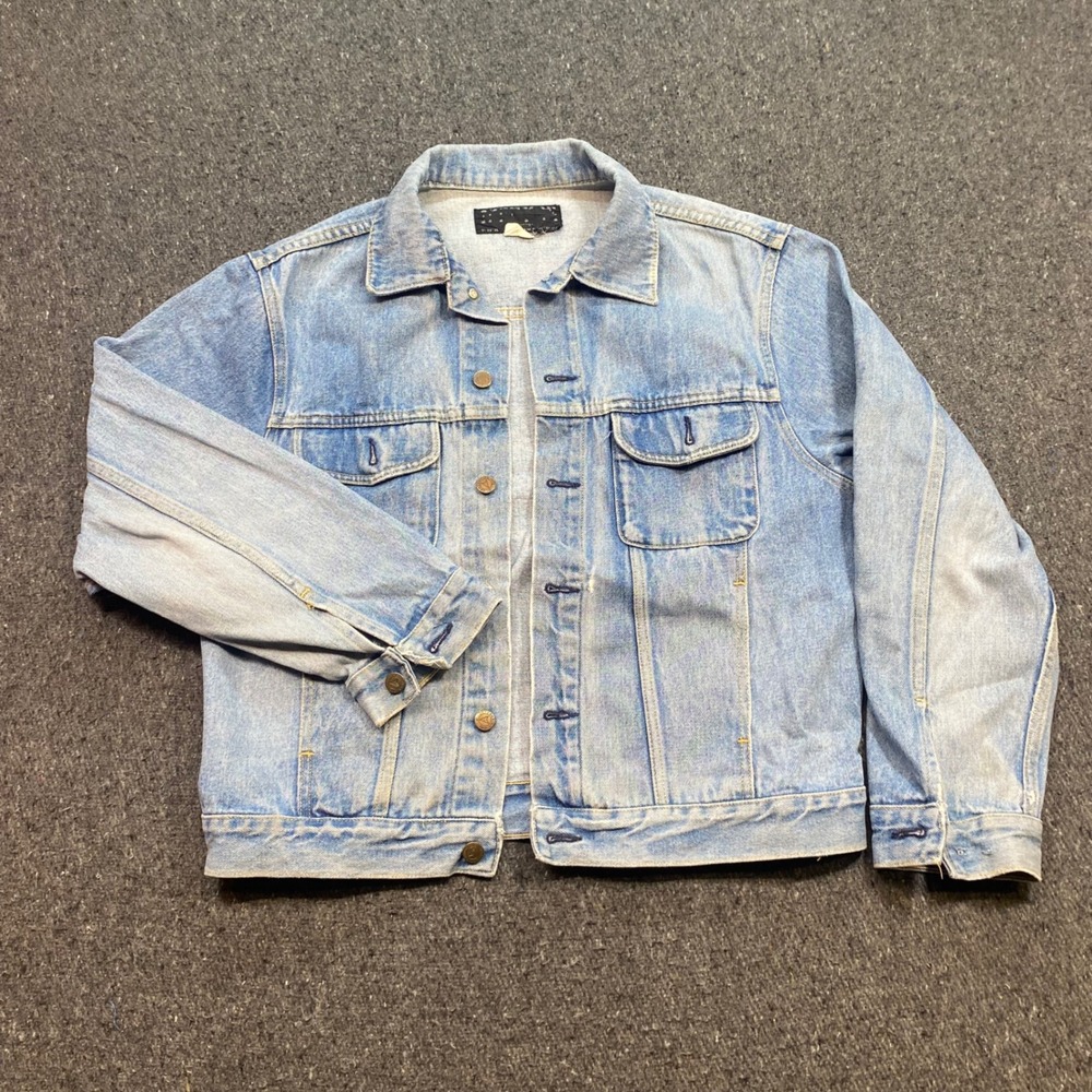 Generation One Denim Jacket Sz L Mens Light Blue Grunge Skater Trucker Coat 90s